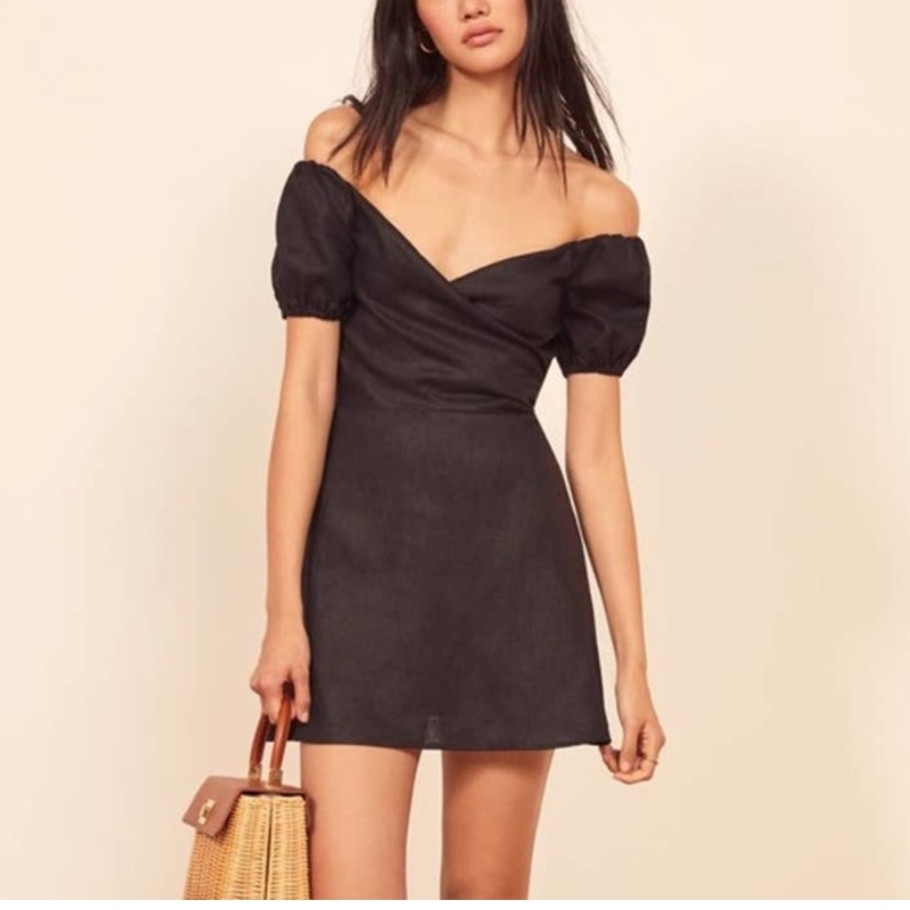 Reformation Bowie Linen Mini Dress